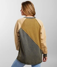 Pieced Thermal Pullover