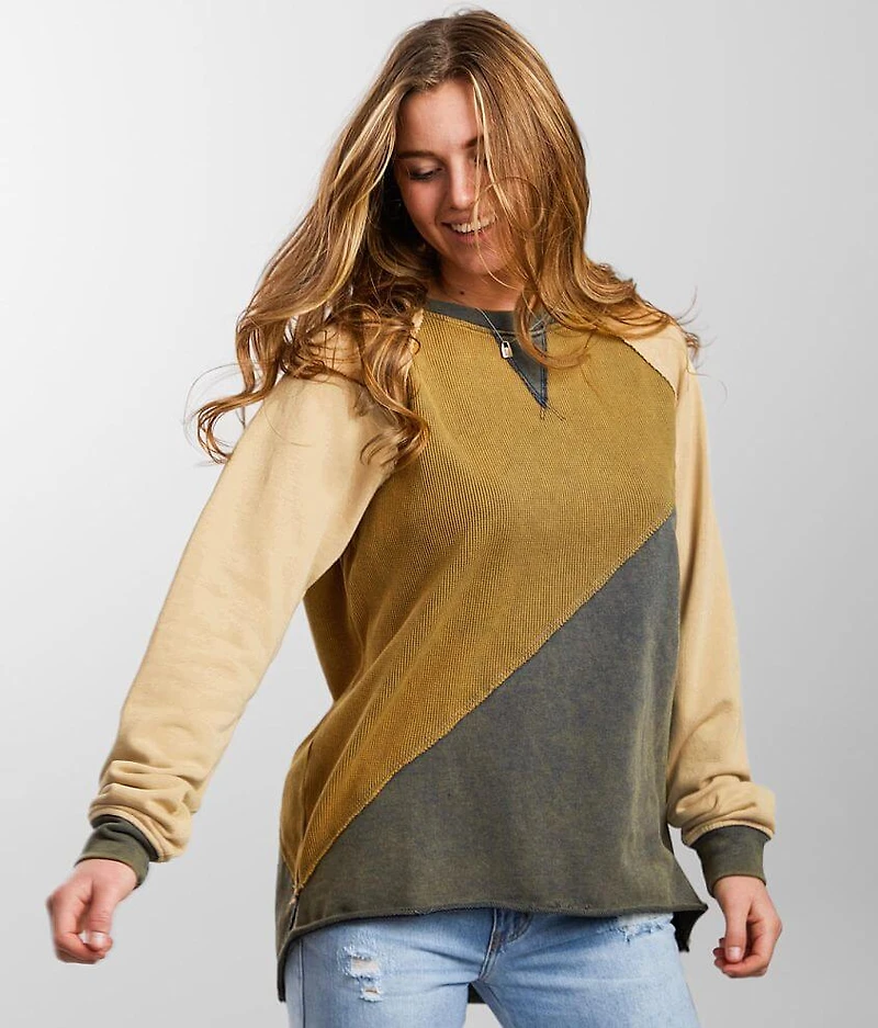 Pieced Thermal Pullover