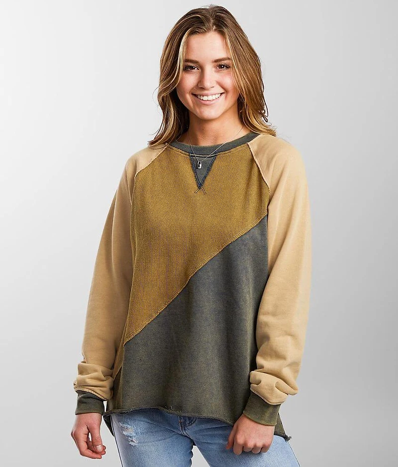 Pieced Thermal Pullover