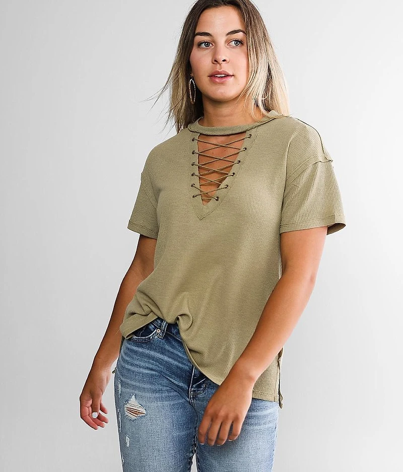 Lace-Up Thermal Top