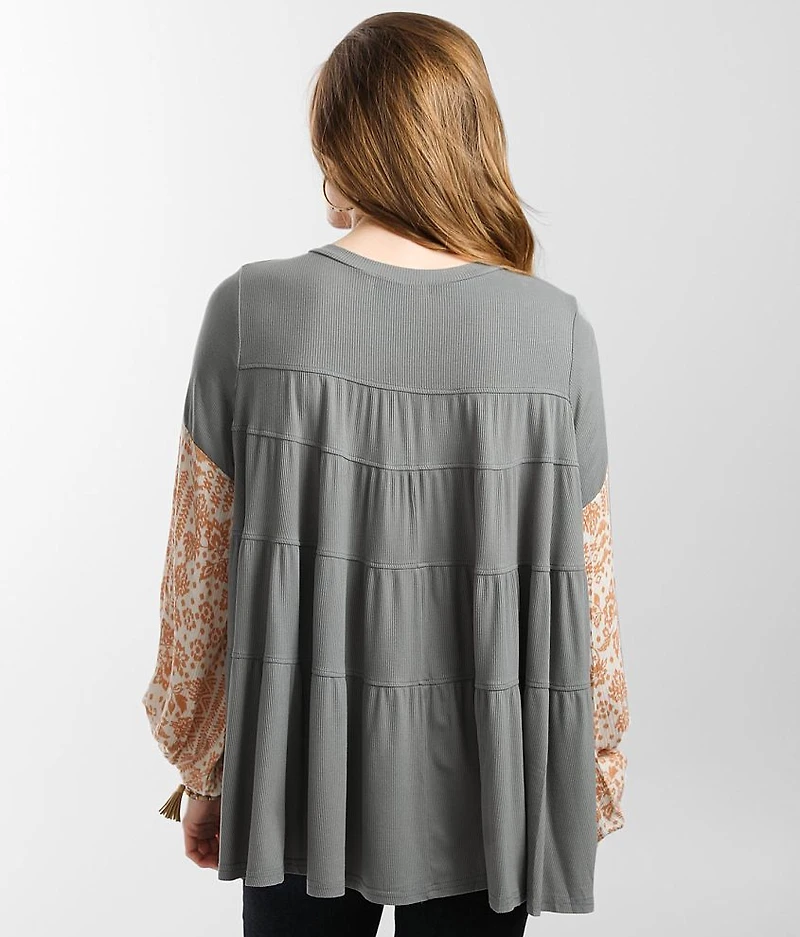 Tiered Raw Edge Top