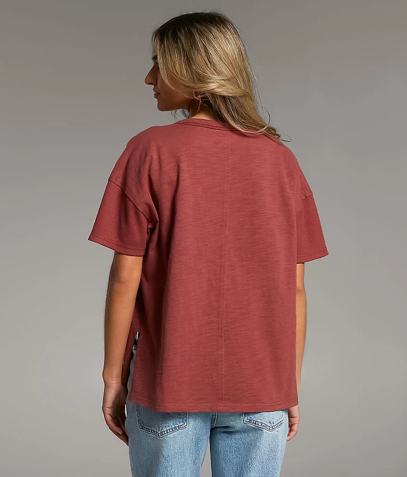 Washed Slub Knit T-Shirt