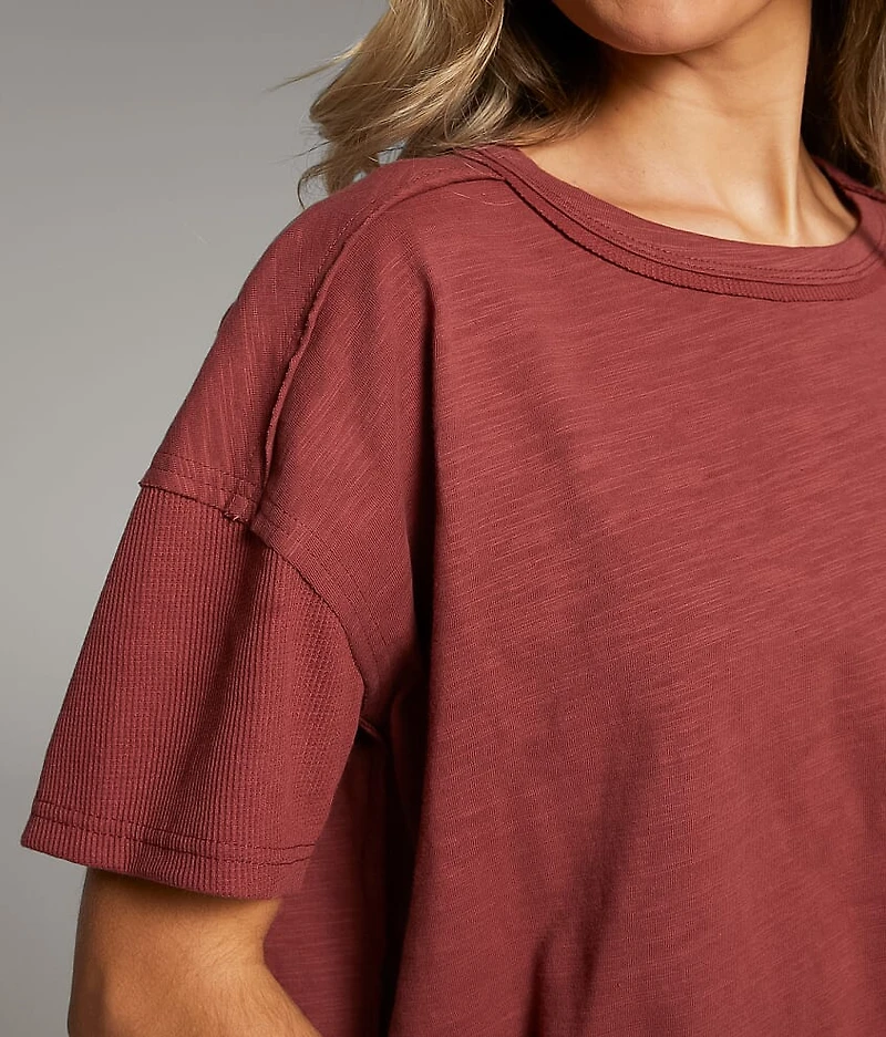 Washed Slub Knit T-Shirt