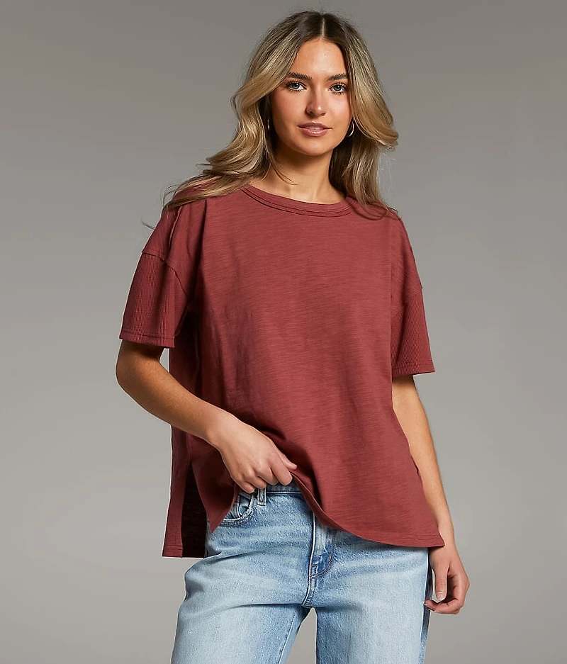 Washed Slub Knit T-Shirt