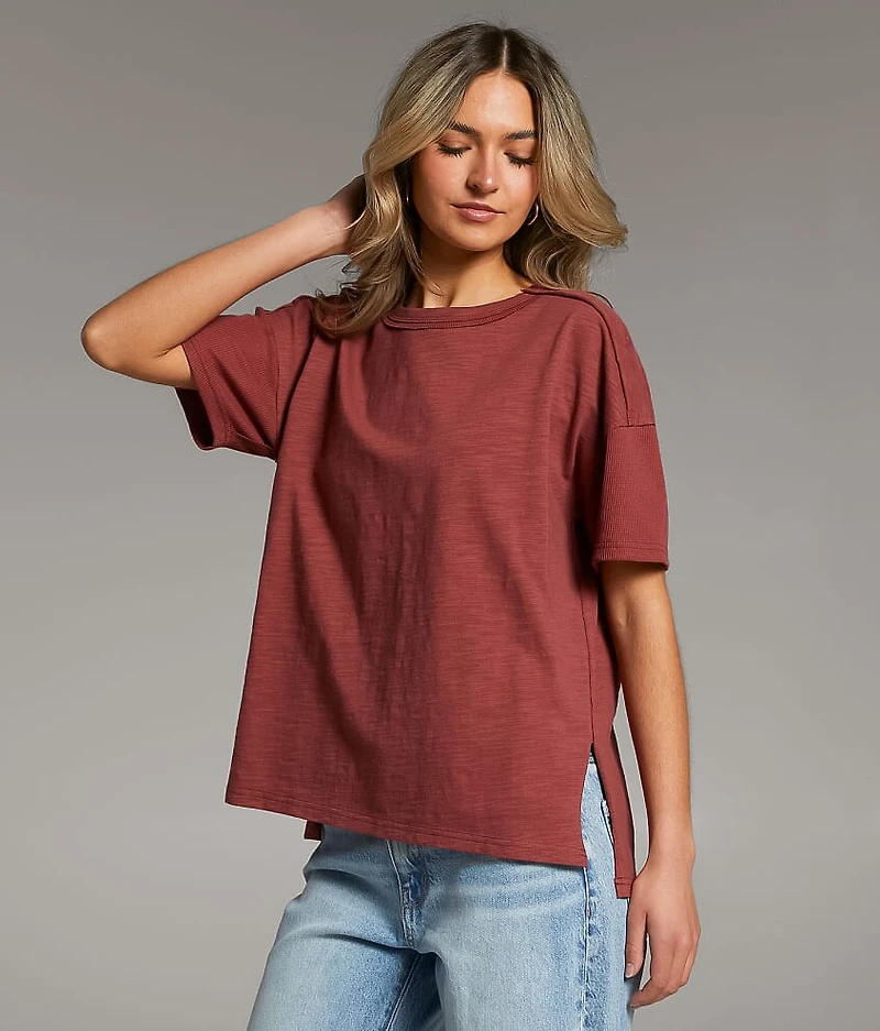 Washed Slub Knit T-Shirt