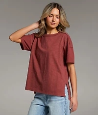 Washed Slub Knit T-Shirt