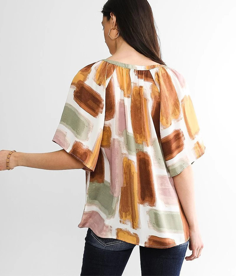 Abstract Chiffon Top