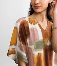 Abstract Chiffon Top