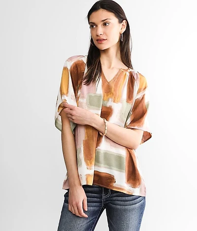 Abstract Chiffon Top