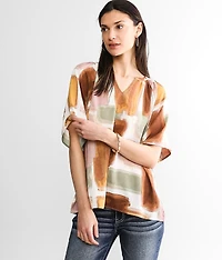 Abstract Chiffon Top