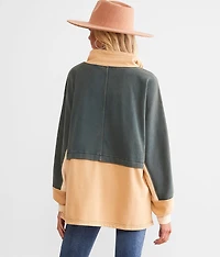 Color Block Quarter Zip Pullover