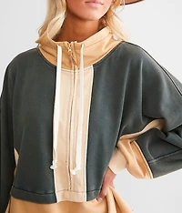 Color Block Quarter Zip Pullover