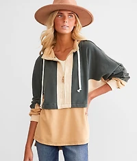 Color Block Quarter Zip Pullover