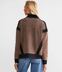 Pieced Sweater Knit Pullover