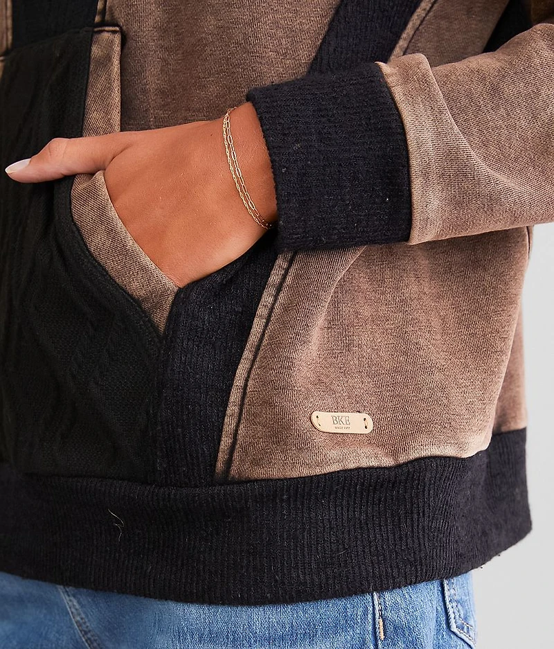 Pieced Sweater Knit Pullover