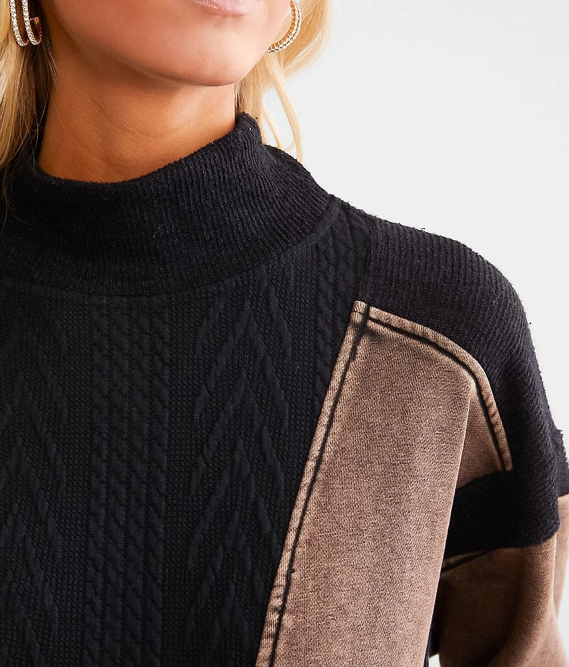 Pieced Sweater Knit Pullover