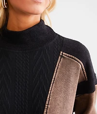 Pieced Sweater Knit Pullover