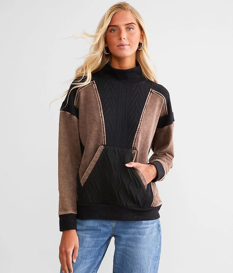Pieced Sweater Knit Pullover