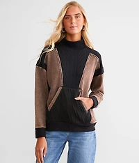 Pieced Sweater Knit Pullover