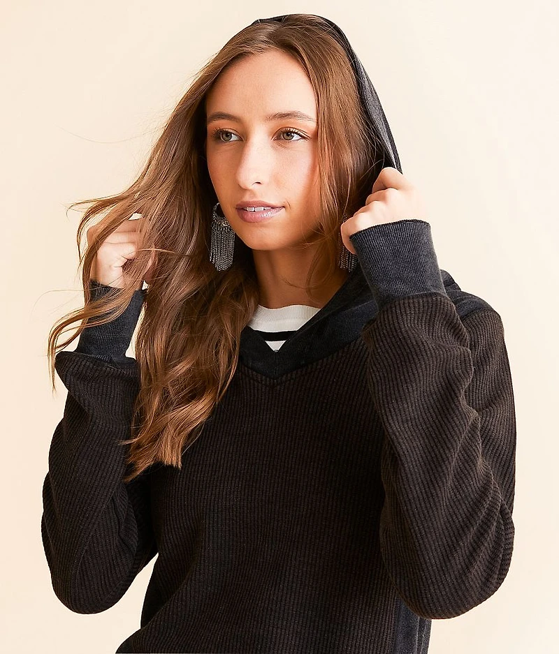 Pieced Exposed Seam Hoodie