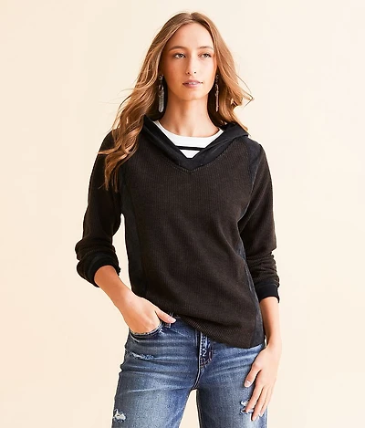 Pieced Exposed Seam Hoodie