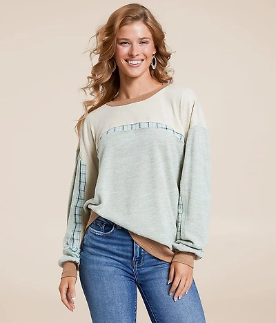 Pieced Plaid Top