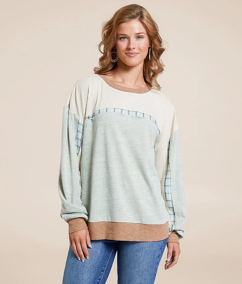 Pieced Plaid Top
