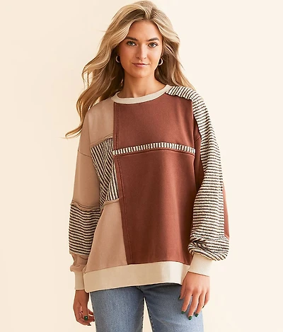 Pieced Stripe Pullover