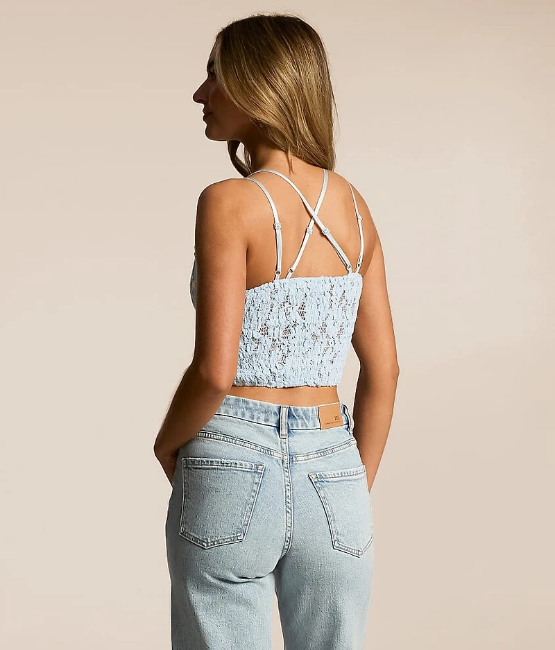 Willow & Root Flocked Floral Lace Bralette