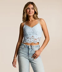 Willow & Root Flocked Floral Lace Bralette