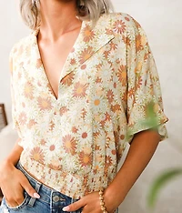 Floral Collared Top