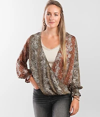 Surplice Satin Blouse