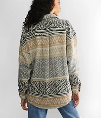Brushed Knit Printed Shacket