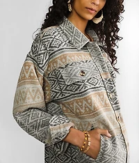 Brushed Knit Printed Shacket