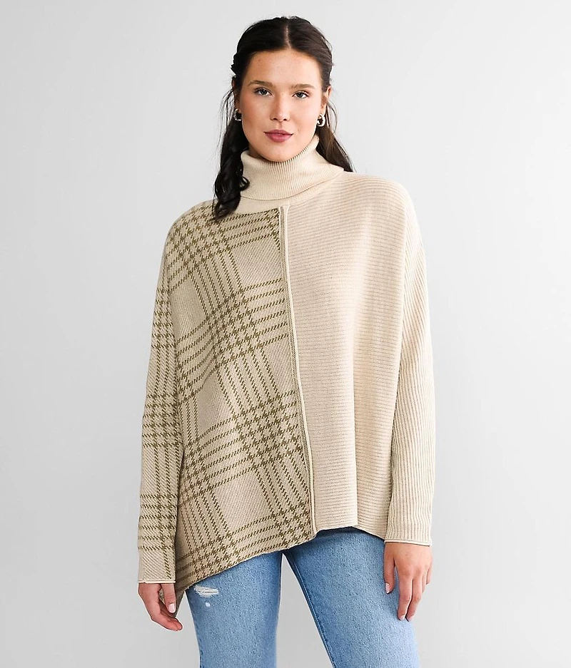 Pieced Turtleneck Sweater