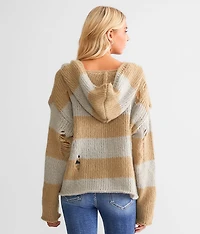 Open Weave Hooded Sweater