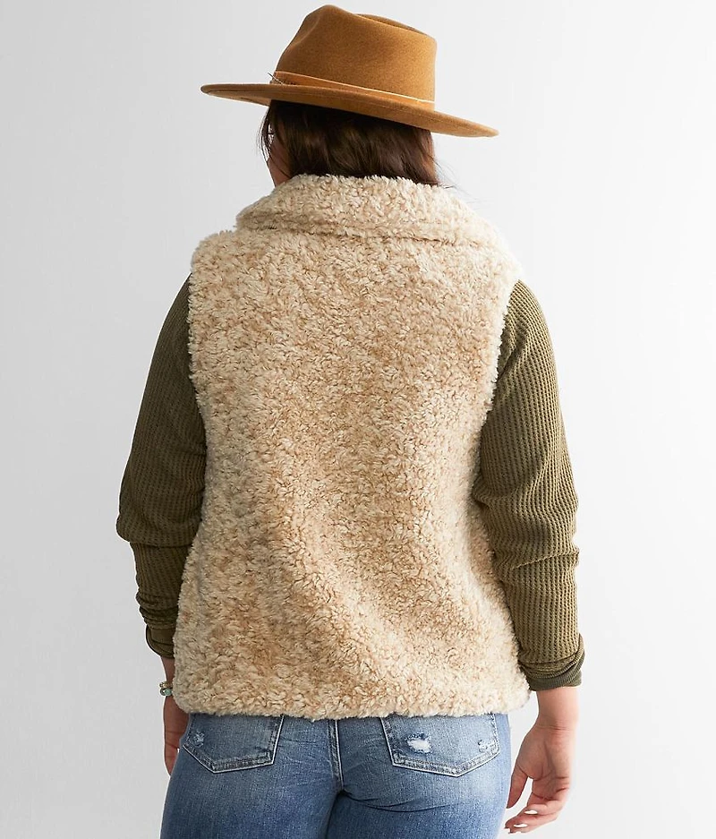 Faux Fur Mock Neck Vest