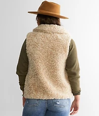 Faux Fur Mock Neck Vest