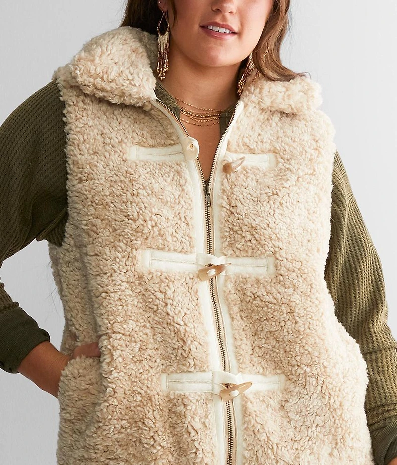 Faux Fur Mock Neck Vest