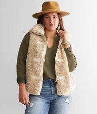 Faux Fur Mock Neck Vest