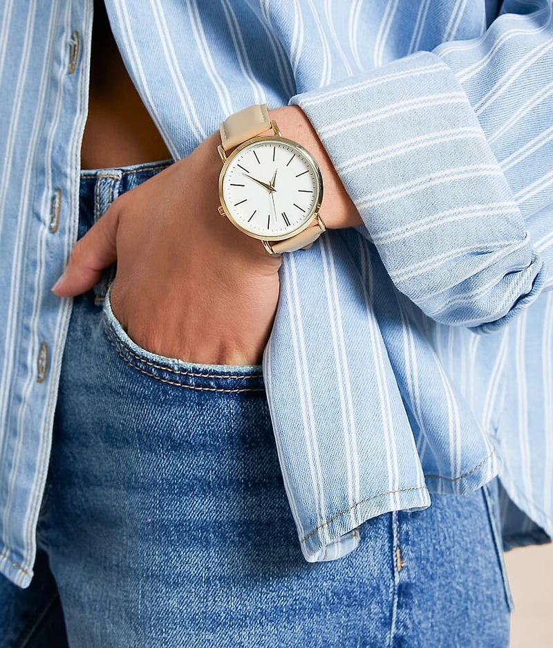 Circle Leather Watch