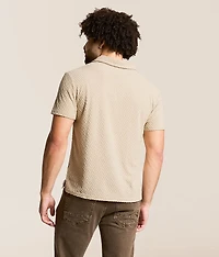 Textured Fleece Polo