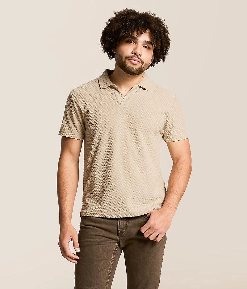 Textured Fleece Polo