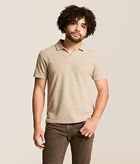 Textured Fleece Polo