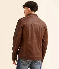 Distressed Faux Leather Jacket