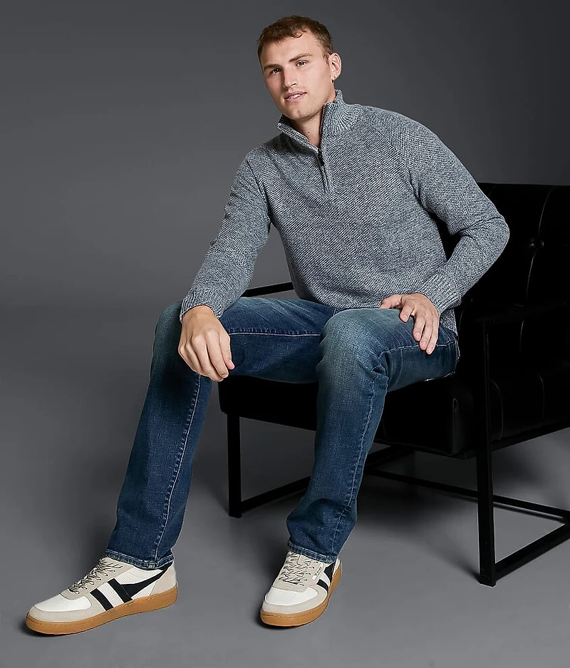 Textured Quarter Zip Sweater