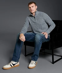 Textured Quarter Zip Sweater