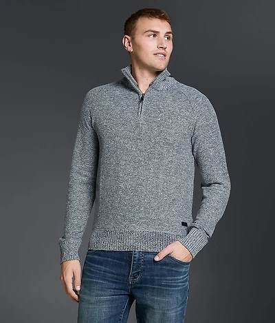 Textured Quarter Zip Sweater