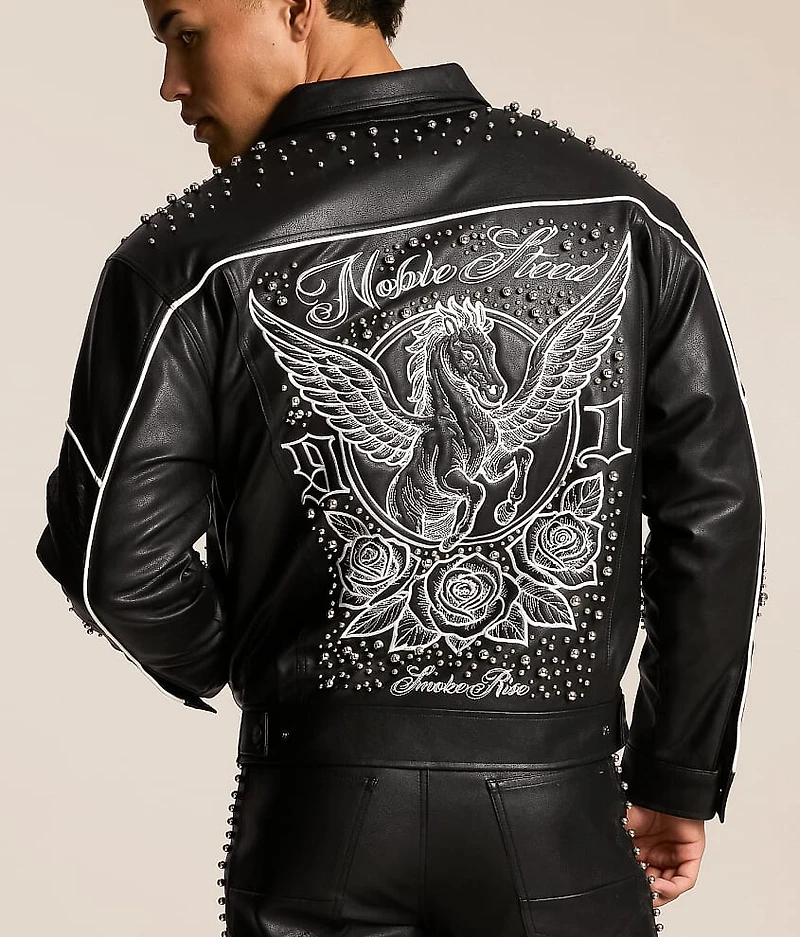 Faux Leather Workwear Jacket