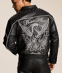 Faux Leather Workwear Jacket